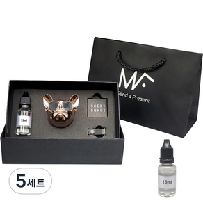 엠퓨처 불독 차량용 방향제 로즈브론즈 + 넘버5향오일 15ml 2p + 선물 쇼핑백 대표, 5세트, 파우더/비누향