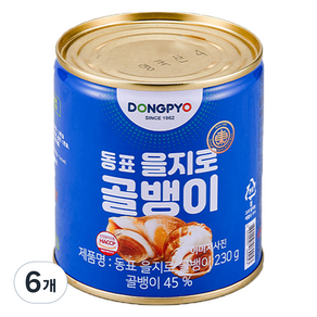 동표 을지로 골뱅이 통조림, 230g, 6개