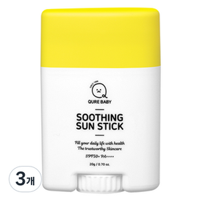 큐어베이비 수딩 선스틱 SPF50+ PA++++, 3개, 20g