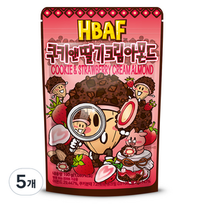 바프 쿠키앤딸기크림 아몬드, 5개, 190g