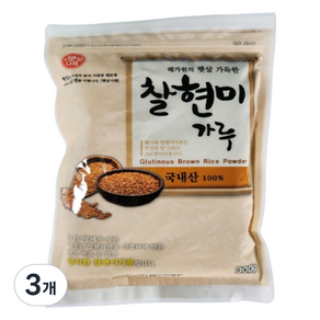 해가원 찰현미가루, 3개, 300g