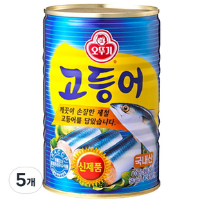 오뚜기 고등어 통조림, 5개, 400g