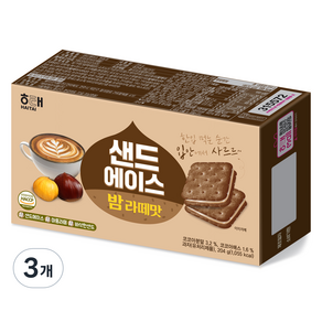 해태제과 샌드에이스 밤라떼맛, 3개, 204g