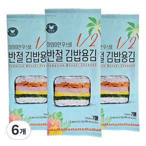 만전김 반절 김밥용 김 리필 7p, 8g, 6개