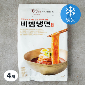 한솔냉면 그리팅 비빔냉면 1인분 (냉동), 385g, 4개