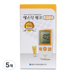 SD바이오센서 에스디 체크 골드2 혈당측정기, 5개, SD CHECK GOLD 2 Blood Glucose Monitoing System(01GC22)