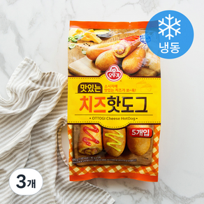 오뚜기 맛있는 치즈 핫도그 (냉동), 400g, 3개