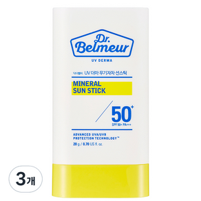 더페이스샵 닥터벨머 UV 더마 무기자차 선스틱 SPF50+ PA+++, 20g, 3개