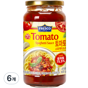 오뚜기 프레스코 토마토 스파게티소스, 600g, 6개