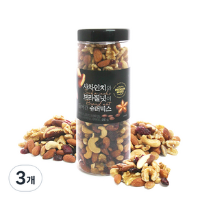 넛츠앤베리스 사차인치와 브라질넛이 들어간 슈퍼믹스, 480g, 3개