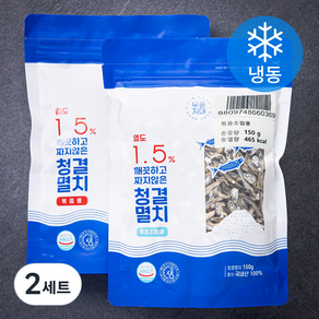 무풍지대 염도 1.5% 깨끗하고 짜지않은 청결멸치 볶음용 150g + 볶음조림용 150g (냉동), 2세트