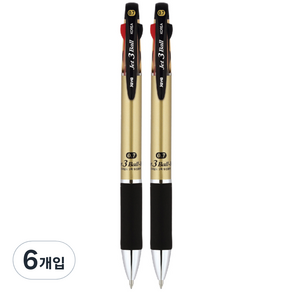 자바펜 제트 3볼 M 다색펜 0.7mm, 샴페인 골드, 6개