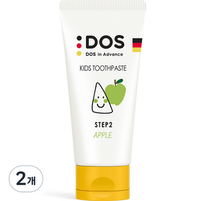 도스인어드밴스 어린이 치약 STEP2 저불소 사과향, 60ml, 2개