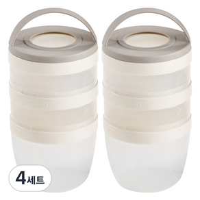 이지앤프리 무드온 멀티 휴대용 소분용기 화이트, 4세트, 115ml(2P) + 250ml + 핸들