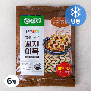 곰곰 얇은 사각 꼬치어묵 (냉동), 350g, 6개