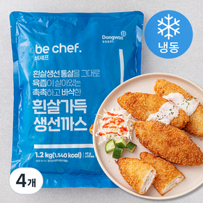 비셰프 흰살가득 생선까스 (냉동), 1.2kg, 4개