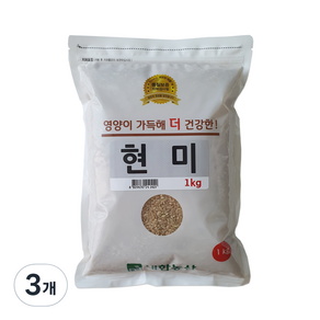 대한농산 현미, 1kg, 3개