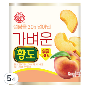 오뚜기 가벼운 황도, 5개, 280g