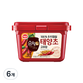 해표 순창궁 우리햅쌀 고추장, 500g, 6개