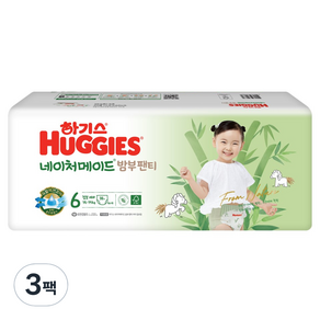 NEW 하기스 네이처메이드밤부 점보형 팬티형 여아용, 6단계, 114매