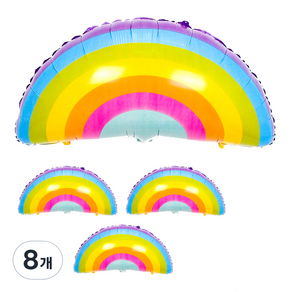 파티쇼 슈퍼쉐잎 은박풍선 대형, 8개, 마카롱무지개