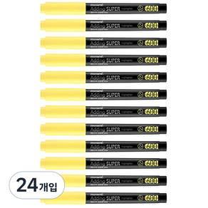모나미 에딩슈퍼 600 형광펜, 파스텔옐로우, 24개입