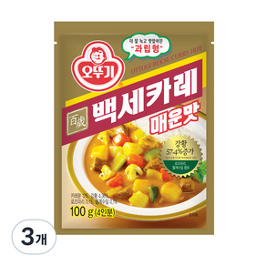 오뚜기 백세카레 매운맛 과립형, 100g, 3개