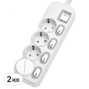 에코파워탭 LED 개별 과부하차단 멀티탭 전선형 4구 EPM-L304SS + 안전커버 랜덤발송, 3.5m, 랜덤 발송, 2세트