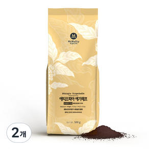 맥널티커피 에티오피아 예가체프 싱글 오리진 분쇄 원두 커피, 500g, 2개