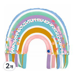 그라보 은박풍선 마리타임레인보우, 혼합색상, 2개