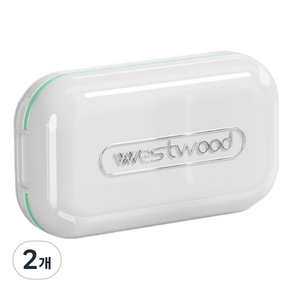 westwood 네스팅홈 알약 커팅기 2 in 1 약통 케이스 그린 파인 화이트, 2개