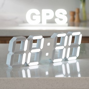 플라이토 위성 GPS 인테리어 LED 벽시계 38cm, 화이트