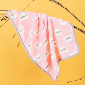 부투펫 반려동물 포그니 극세사 담요, 해피 핑크, 1개