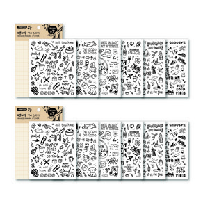 워너디스 삐뚤빼뚤 낙서 투명 스티커 6종 세트