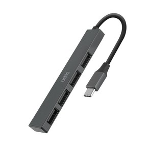 엑토 C타입 USB 2.0 4포트 무전원 멀티허브 HUB-49, 그레이, 1개