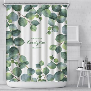 마켓에이 그린플랜츠 방수 샤워커튼 TYPE04 150 x 180 cm, 그린, 1개, 그린계열
