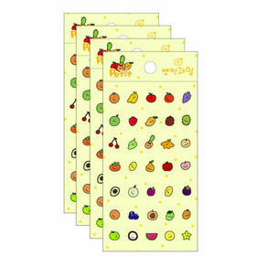 쁘띠팬시 뽀짝과일 씰 스티커 DA5573, 혼합색상, 4개