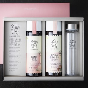 오늘의일상 밀크티 2입 선물세트 밀크티 400ml 1개+얼그레이 400ml 1개+텀블러