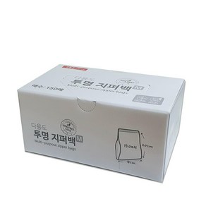 생활을그리다 다용도 투명지퍼백, 중(M), 150개입, 1개