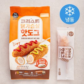 크리스피 닭가슴살 핫도그 (냉동), 400g, 1개