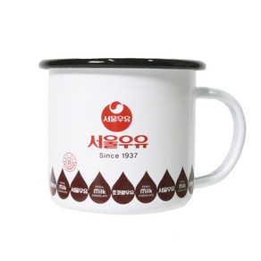 서울우유 레트로 법랑 캠핑 머그컵 350ml, 쵸코드랍, 1개