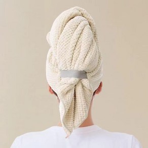 원티크 빠른 흡수 헤어타월, 크림 화이트, 3개