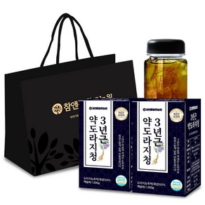 참앤들황토농원 3년근 약도라지청 250g x 2p + 전용보틀 + 쇼핑백