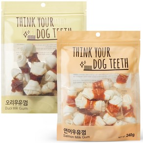 Think your dog teeth 오리 15p + 연어 15p 세트