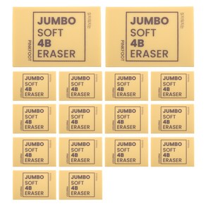 핑크풋 1000 점보 4B 지우개, 혼합색상, 16개