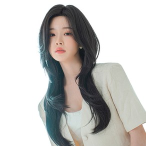 여성용 수제 레이스 통가발 긴앞머리 롱레이어드 허쉬컷