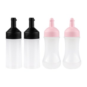 인블룸 스퀴즈 오일 드래싱 소스통 블랙 250ml 2p + 다용도 소스통 핑크 350ml 2p 세트, 1세트