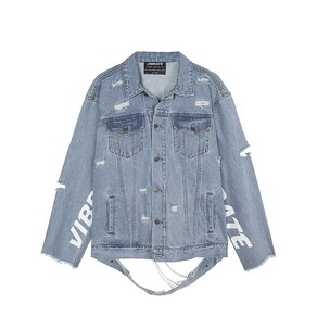 바이브레이트 DAMAGED DENIM JACKET OVERFIT