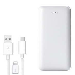 슈페라르 2포트 보조배터리 10000mAh C타입 + 5핀 커넥트, GG1260100, 화이트