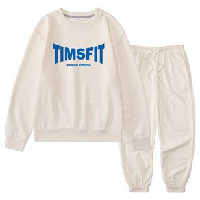 TIMSFIT 남녀공용 빅사이즈 피트니스 빅로고 맨투맨 조거팬츠 셋업